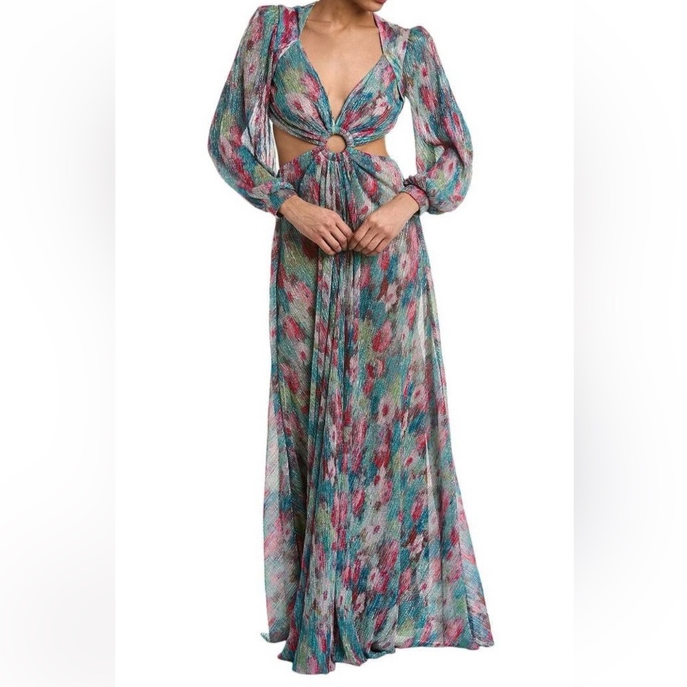 PATBO Watercolor Lurex Cut Out Dress
